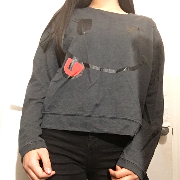 Grey Print Sweatshirt - Picture 2 of 4